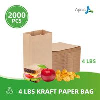 APSIC 4 lb. Natural Kraft Paper Bag - 2000/Bundle