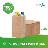 APSIC 5 lb. Natural Kraft Paper Bag - 1000/Bundle