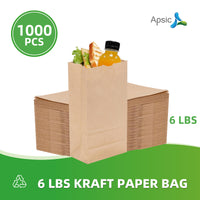 APSIC 6 lb. Natural Kraft Paper Bag - 1000/Bundle