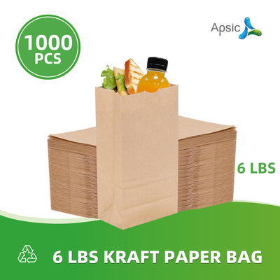 APSIC 6 lb. Natural Kraft Paper Bag - 1000/Bundle
