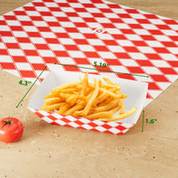 APSIC 1 LB White/Red Food Tray - Classic Retro & Carnival Style - 1000 Count