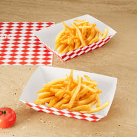 APSIC 1 LB White/Red Food Tray - Classic Retro & Carnival Style - 1000 Count