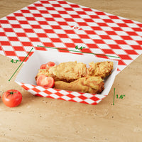 APSIC 2 LB White/Red Food Tray - Sturdy Base & Fast Food Ideal - 1000 Count