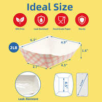 APSIC 2 LB White/Red Food Tray - Sturdy Base & Fast Food Ideal - 1000 Count
