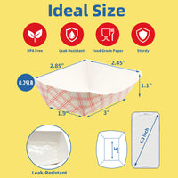 APSIC 0.25 LB White/Red Food Tray - Snack & Concession Size - 1000 Count