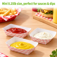 APSIC 0.25 LB White/Red Food Tray - Snack & Concession Size - 1000 Count