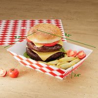 APSIC 5 LB White/Red Food Tray - High Capacity & Restaurant Use - 500 Count