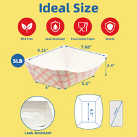 APSIC 5 LB White/Red Food Tray - High Capacity & Restaurant Use - 500 Count