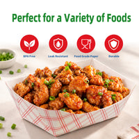 APSIC 5 LB White/Red Food Tray - High Capacity & Restaurant Use - 500 Count