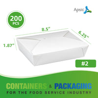 APSIC #2 White Paper Take-Out Box 8.5