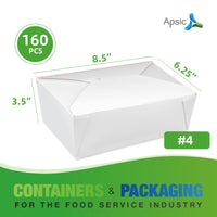 APSIC #4 White Paper Take-Out Box 8.5