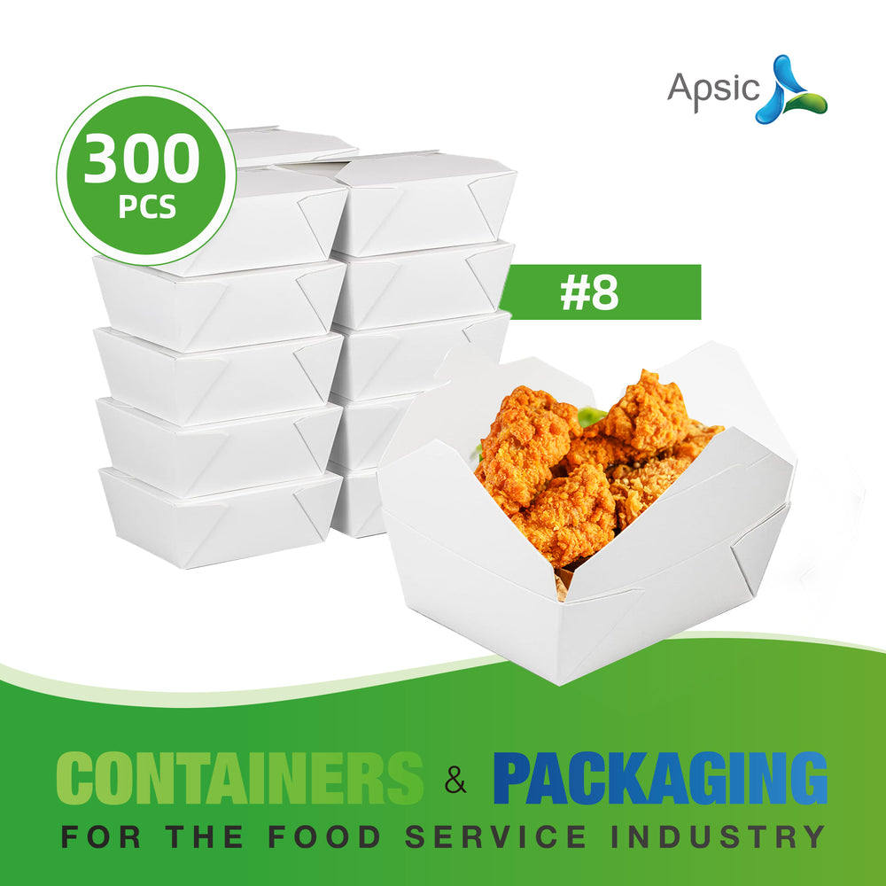 APSIC #8 White Paper Take-Out Box 6.75