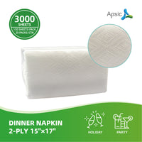 APSIC 2-Ply Dinner Napkin, 15×17