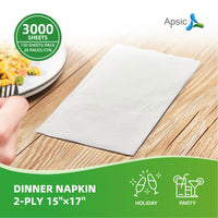 APSIC 2-Ply Dinner Napkin, 15×17