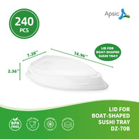 APSIC LID FOR BOAT-SHAPED SUSHI TRAY DZ-70b