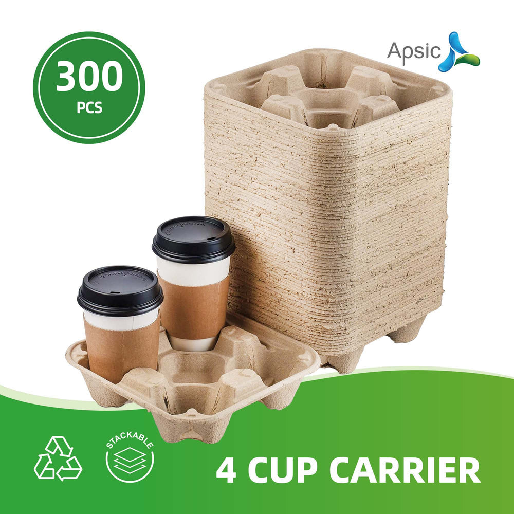 APSIC 4-Cup Carrier (Fits 8-28 oz) - Multi-Drink Transport - 300 Count