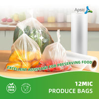 APSIC 11 x 14 Inch 12MIC Clear Plastic Produce Bags on a Roll-1600 Count