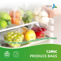 APSIC 11 x 14 Inch 12MIC Clear Plastic Produce Bags on a Roll-1600 Count