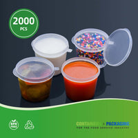 APSIC 1 oz Plastic Sauce Container with Lid - Leak-Proof & Food Safe - 2000 PCS
