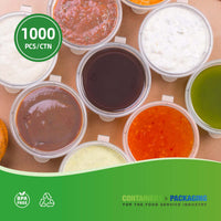 APSIC 4 oz Plastic Sauce Container with Lid - Durable & Convenient - 1000 PCS