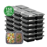 APSIC 28 Oz Plastic Food Container With Lid (2 Compartment)