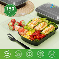 APSIC 28 Oz Plastic Food Container With Lid(Rectangular)