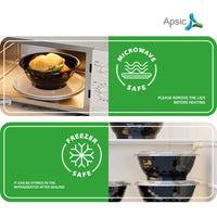 APSIC 24 oz Clear Plastic Bowl with Lid - Leak Proof & Meal Prep - 150 Count