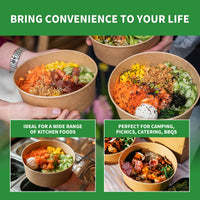 APSIC 16 oz Kraft Salad Bowl - Oil-Resistant & Takeout-Friendly - 300 PCS/CTN