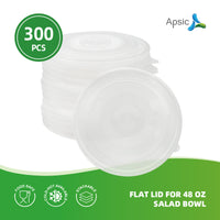 APSIC Flat Lid for 48 oz Salad Bowl - Stable & Convenient - 300 PCS/CTN