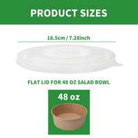 APSIC Flat Lid for 48 oz Salad Bowl - Stable & Convenient - 300 PCS/CTN