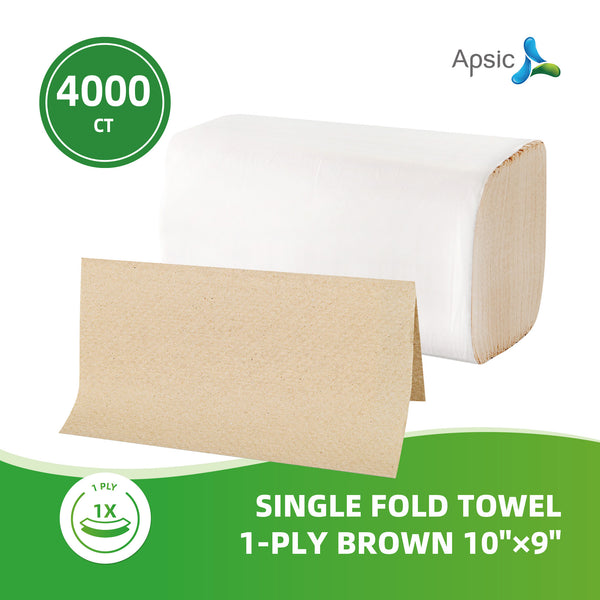 APSIC Brown 1-Ply Single Fold Towel 10