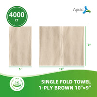 APSIC Brown 1-Ply Single Fold Towel 10