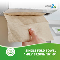 APSIC Brown 1-Ply Single Fold Towel 10