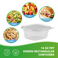 APSIC 16oz Clear PET Hinged Container — 200/Case