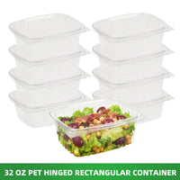 APSIC 32oz Clear PET Hinged Container — 200/Case