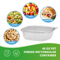 APSIC 48oz Clear PET Hinged Container — 200/Case