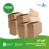 APSIC Brown 1-Ply Multifold Paper Towels 9