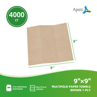 APSIC Brown 1-Ply Multifold Paper Towels 9