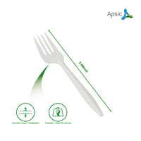 APSIC Medium Weight White Plastic Fork - Food Service, Ideal for Restaurants - 1000 Pcs/Case