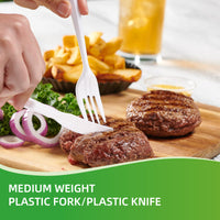 APSIC Medium Weight White Plastic Knife - Food Service, Ideal for Restaurants - 1000 Pcs/Case