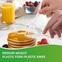 APSIC Medium Weight White Plastic Fork - Food Service, Ideal for Restaurants - 1000 Pcs/Case