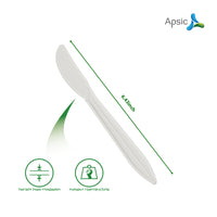 APSIC Medium Weight White Plastic Knife - Food Service, Ideal for Restaurants - 1000 Pcs/Case
