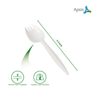 APSIC Medium Weight White Plastic Spork - Food Service, Ideal for Restaurants - 1000 Pcs/Case