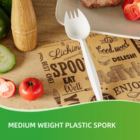 APSIC Medium Weight White Plastic Spork - Food Service, Ideal for Restaurants - 1000 Pcs/Case