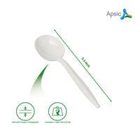 APSIC Medium Weight White Plastic Soup Spoon - Food Service, Ideal for Restaurants - 1000 Pcs/Case