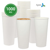 APSIC 24 oz White Paper Hot Cup - Extra Large Hot Beverage - 1000 Count
