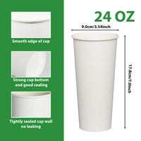 APSIC 24 oz White Paper Hot Cup - Extra Large Hot Beverage - 1000 Count