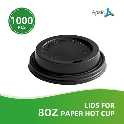 APSIC Lids for 8 oz Paper Hot Cup - Leak Proof & Practical - 1000 Count