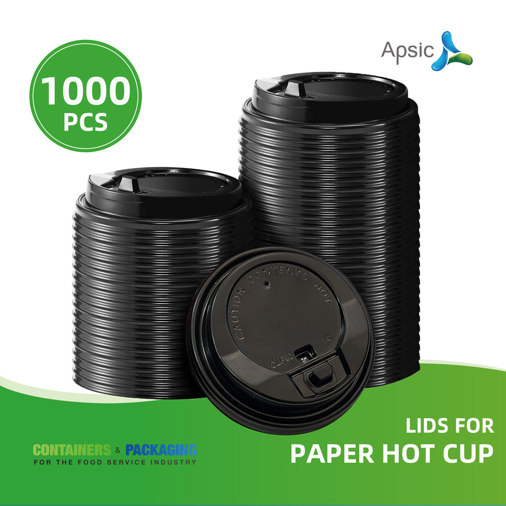 APSIC Lids for 10/12/16/20/24 oz Paper Hot Cup - Universal Size - 1000 Count