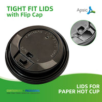 APSIC Lids for 10/12/16/20/24 oz Paper Hot Cup - Universal Size - 1000 Count